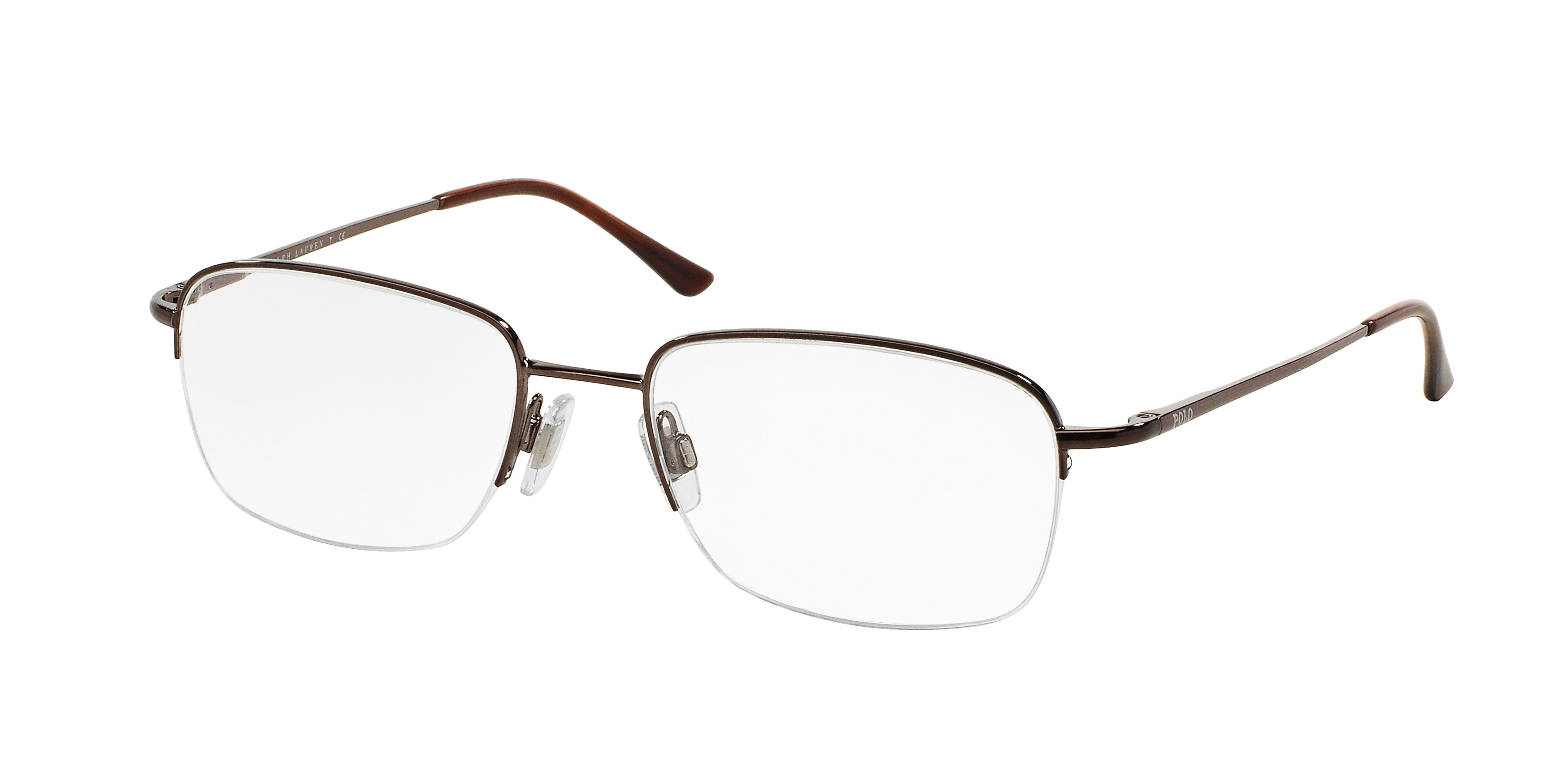 Polo Ralph Lauren Herren PH1001 9011 Optische Fassungen Stahl Braun Transparent Quadratisch Normal-image
